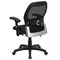 Flash Furniture Contemporary Chair Mid-Back Exec Mesh Chair, Black, Adjustable Arms, 18" to 22" Height, Mesh LF-W42B-GG - alternate 5